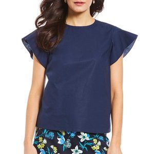 Draper James Cloister Top in Nassau Navy Blue NWT